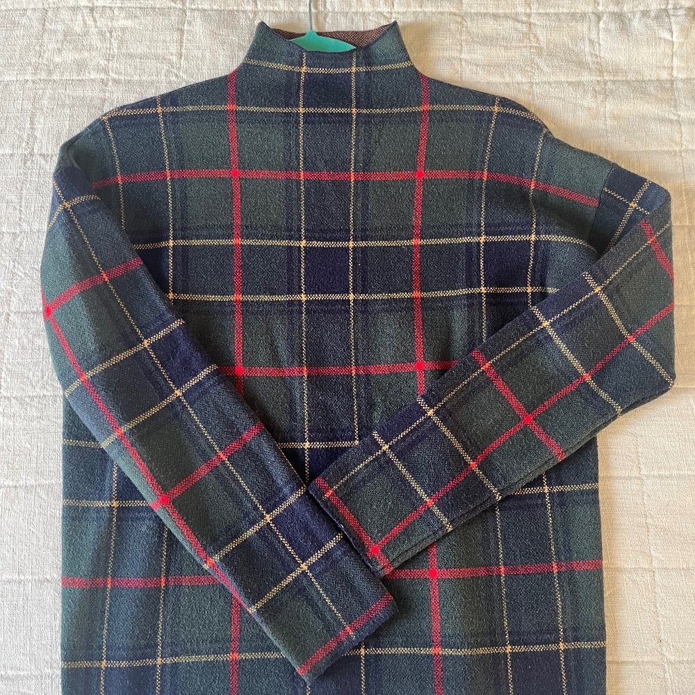 Plaid Mock Neck Sweater